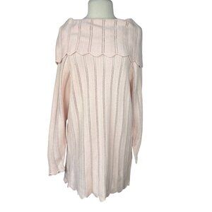 Vintage 525 Womens Tunic Sweater Light Pink Made in USA Cotton Size Large